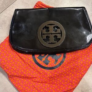 Tory Burch Black Patent Leather Clutch